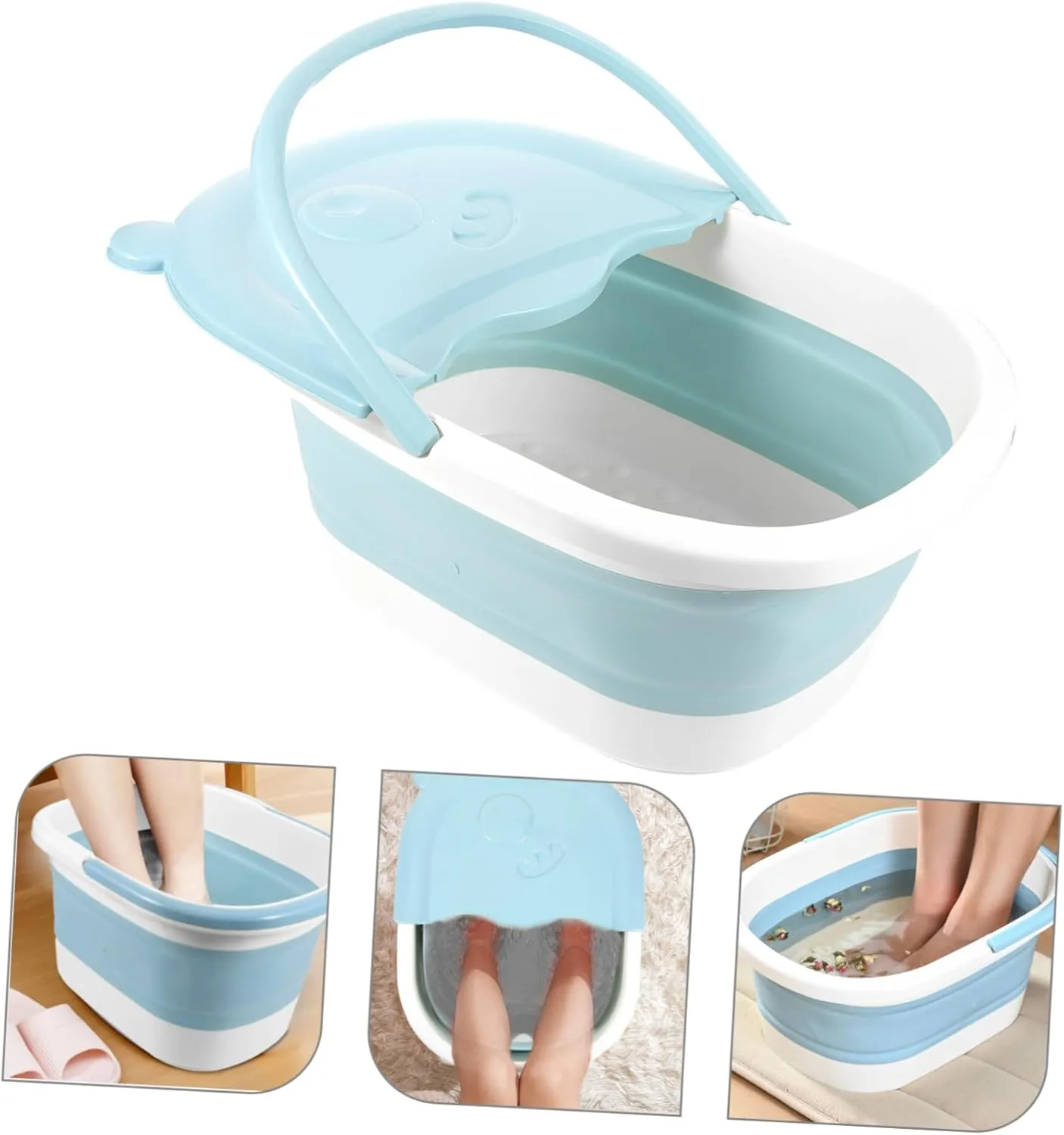 1 PC Folding Foot Soaking Basin Multi Use Basin for Relaxation and Durable and Portable Design with Convex Massage Granules for Foot Massage Shops and Personal Use