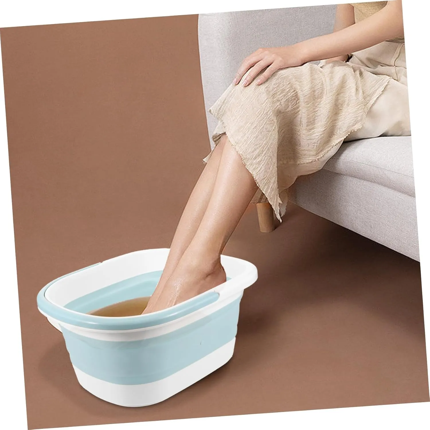 1 PC Folding Foot Soaking Basin Multi Use Basin for Relaxation and Durable and Portable Design with Convex Massage Granules for Foot Massage Shops and Personal Use
