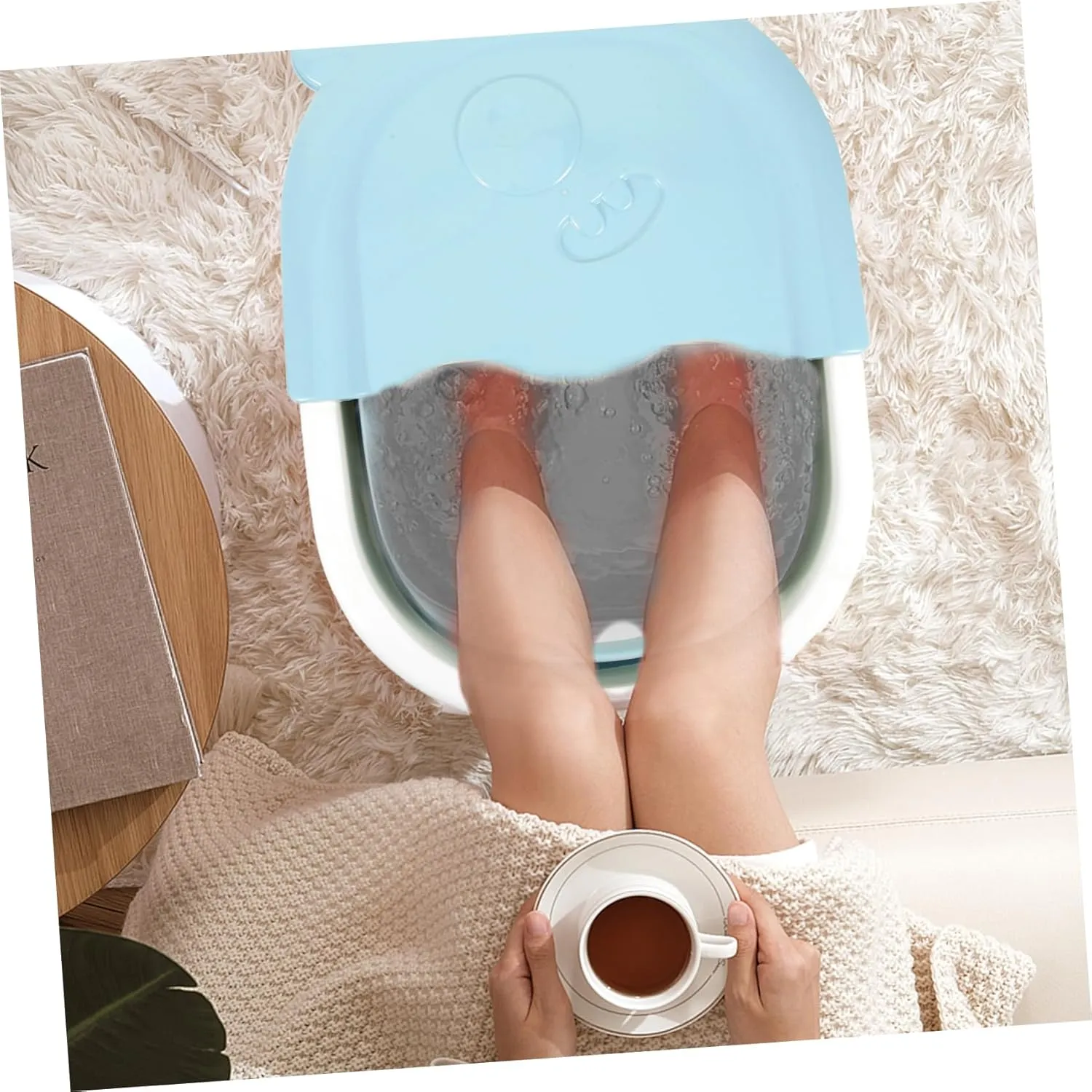 1 PC Folding Foot Soaking Basin Multi Use Basin for Relaxation and Durable and Portable Design with Convex Massage Granules for Foot Massage Shops and Personal Use