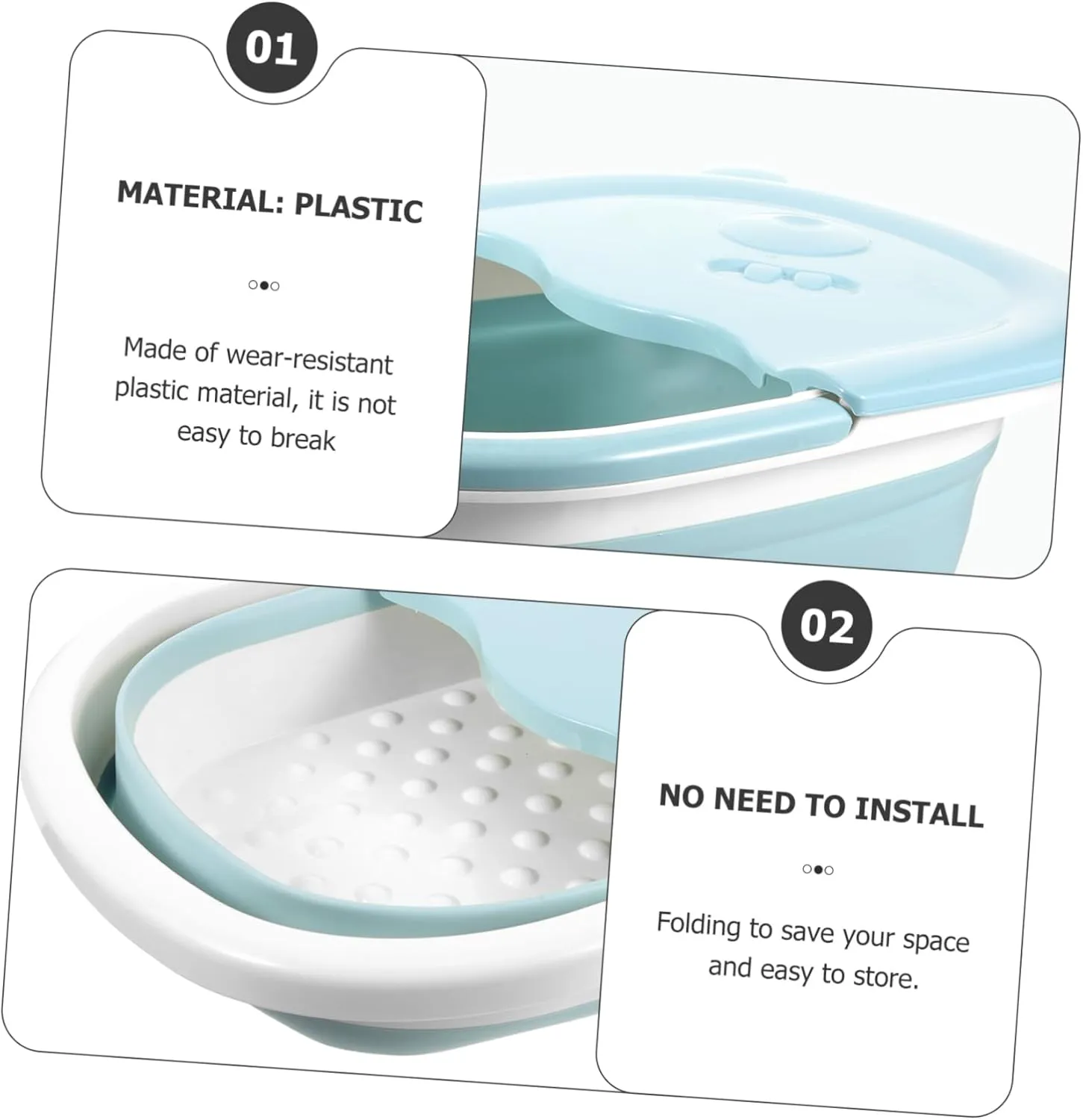 1 PC Folding Foot Soaking Basin Multi Use Basin for Relaxation and Durable and Portable Design with Convex Massage Granules for Foot Massage Shops and Personal Use
