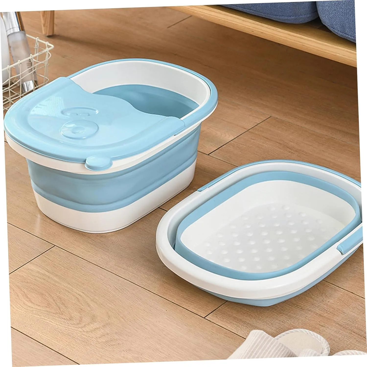 1 PC Folding Foot Soaking Basin Multi Use Basin for Relaxation and Durable and Portable Design with Convex Massage Granules for Foot Massage Shops and Personal Use