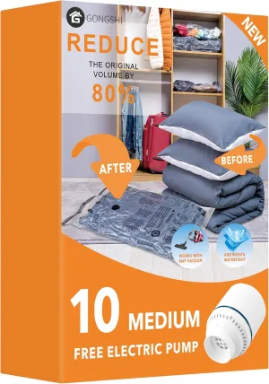 10 Medimu Vacuum Storage Bags with Electric Pump