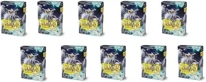10 Packs Dragon Shield Matte Mini Japanese White 60 ct Card Sleeves Display Case