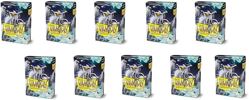 10 Packs Dragon Shield Matte Mini Japanese White 60 ct Card Sleeves Display Case