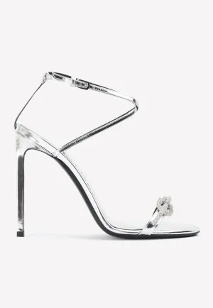 105 Crystal Chain Sandals in Metallic Leather