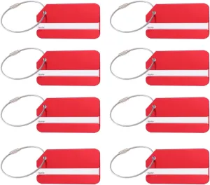 10Pcs Multicolour Aluminum Luggage Tags for Suitcases Durable Name Tags with String Screw Connector Bright Baggage Identifiers for Identification