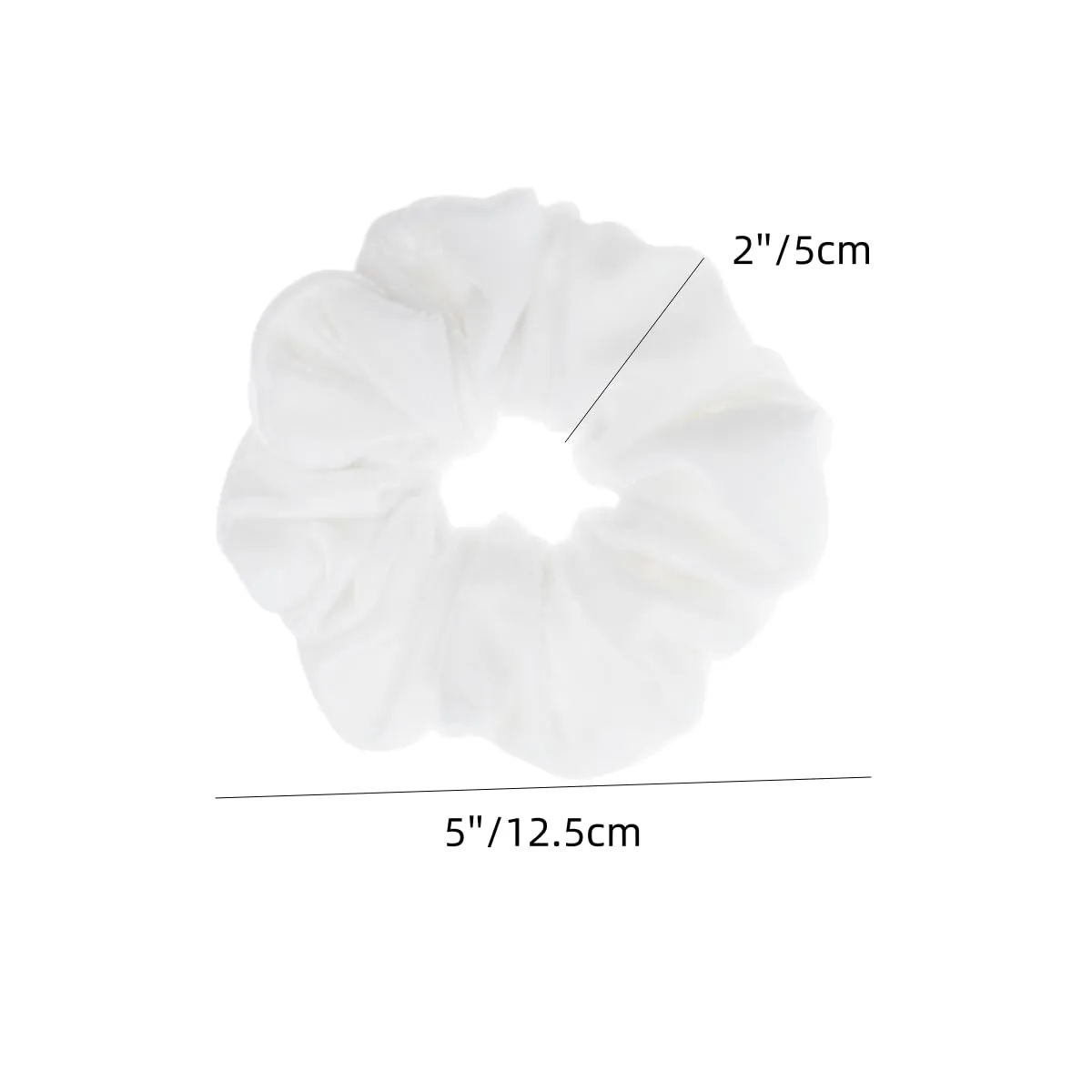 12 Pcs Large Velvet Scrunchies for Thick Long Hair Scrunchies Hair Ties Women Girls Hair Ponytail Holder (White)
