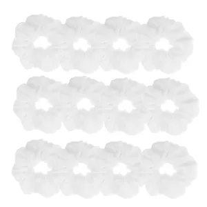 12 Pcs Large Velvet Scrunchies for Thick Long Hair Scrunchies Hair Ties Women Girls Hair Ponytail Holder (White)