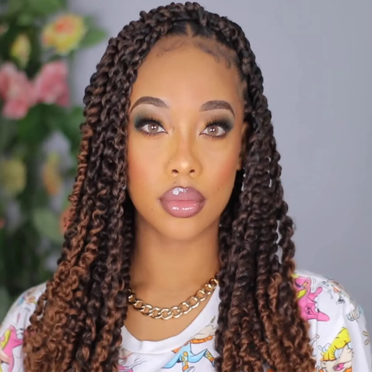 14inch Crochet Hair Curly Spring Twist Crochet Braids Curl End Crotchet Hair for Black Women 8pcs Bomb Twist Synthetic Fluffy Crotchet Hair Bundle (14inch, Black Mix Brown(1B/30#))