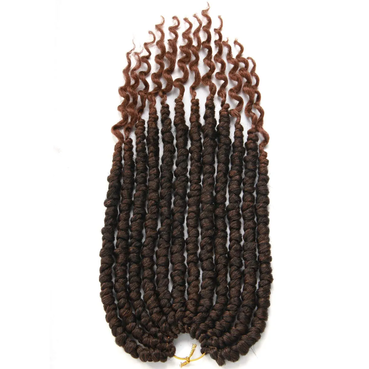 14inch Crochet Hair Curly Spring Twist Crochet Braids Curl End Crotchet Hair for Black Women 8pcs Bomb Twist Synthetic Fluffy Crotchet Hair Bundle (14inch, Black Mix Brown(1B/30#))