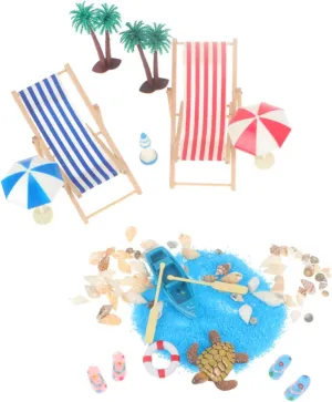 15pcs Mini House Decoration Set Summer Shell Beach Style Mini Ornaments for Dollhouse