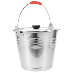 1pc Milk Bucket Garbage Cans Bird Feeders for Outdoors Water Bottle Tote Bag Hand Milking Bucket Filter Tin Bucket Pasture Storage Bucket Ice Bucket Stainless Steel Red SEWOART