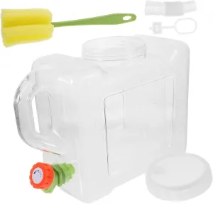 1set Outdoor Portable Water Storage Jug Transparent Water Container with Spigot Lightweight Design for Camping Emergencies Daily Use Versatile Tank with Hose