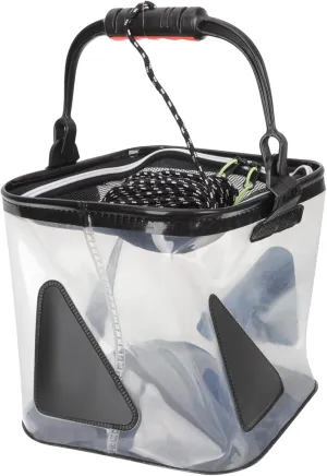 1set Thickened Camping Bucket Collapsible Outdoor Pail for Fishing Garden Use Convenient Storage for Material Transparent
