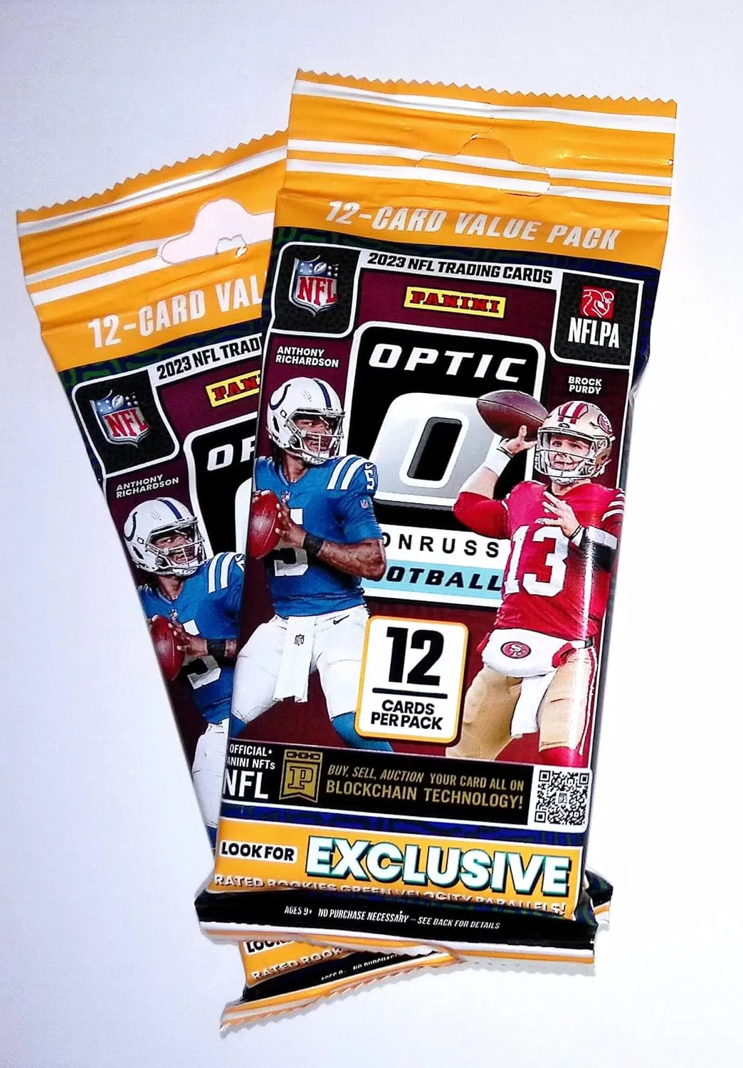 2-2023 Donruss Optic Football Trading Card Value Packs, 24 Football Cards Total