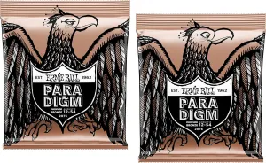 2 PACK Ernie Ball 2076 Paradigm Medium Phosphor Bronze Acoustic Guitar Strings (12-54)