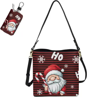 2 Pcs Messenger Bag for Women Crossbody Leather Waterproof Satchel Bag Matching Car Key Fob Protector Case