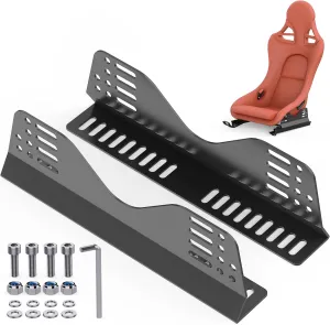 2 PCS Side Mount Seat Bracket,Universal Bucket Seat Mounting Brackets,Racing Seat Bracket for Bucket Seats Compatible with Most FRP and Carbon Fiber Bucket Race seat - Black
