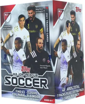 2021 Topps MLS Soccer Blaster Box of Packs with 4 Exclusive Foil Parallel Cards