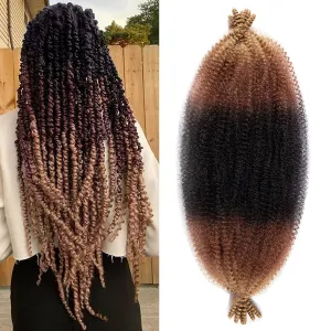 24 Inch Pre-Separated Springy Afro Twist Hair 8 Pack Pre-Fluffy Natural Curls are Perfect for Marley Crochet Hair Suitable for Black Women (1B/30/27#, 24 Inch)
