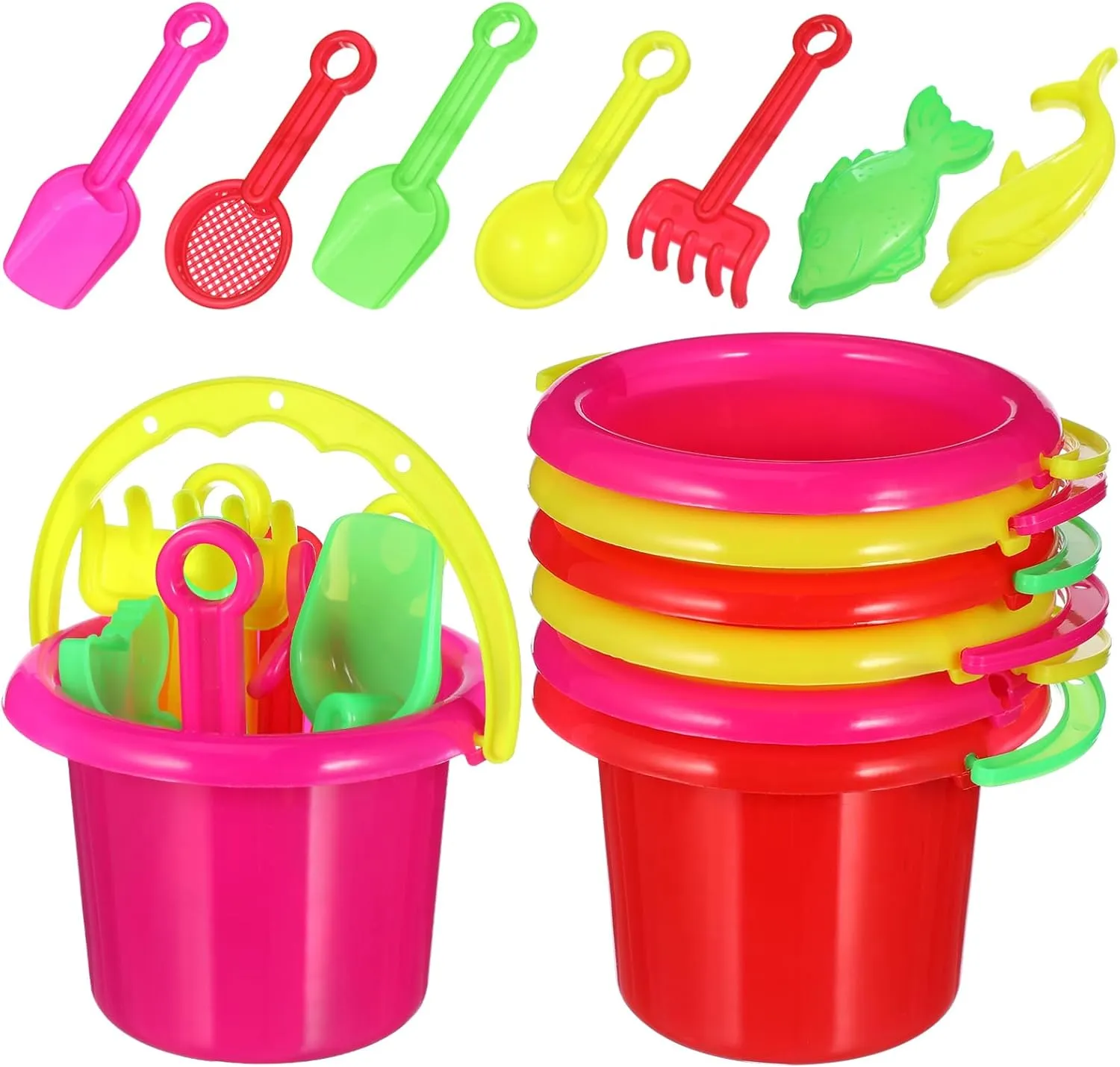 24pcs Mini Beach Bucket for Sand Play Buckets Lightweight Beach Outdoor Fun Parent Bonding