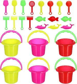 24Pcs Mini Bucket for Beach Sand Bucket with Shovels Creative Sand Play Kit for Outdoor Fun and Parent Activities