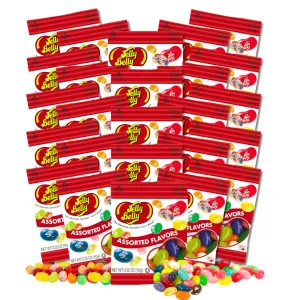 25 Mini Packs Jelly Belly Jelly Beans, Gift of Assorted Flavors .35-oz Fun Size (Individually Bagged for Stocking Stuffers, Easter Eggs or Party Favors) by Lyza's Sweets & Treats