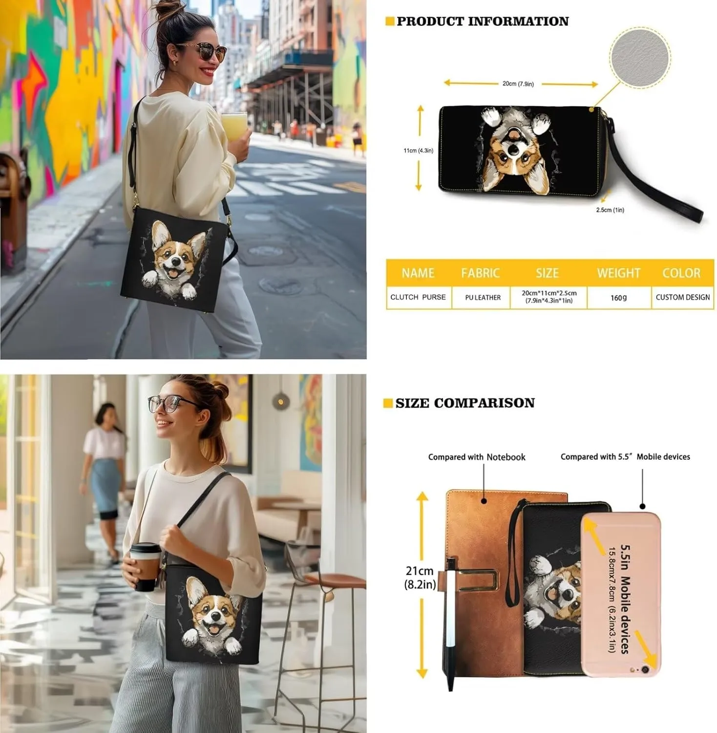 2PC Leather Purse and Wallet Set for Women Lady Large Crossbody Bucket Tote Bag with PU Wallet
