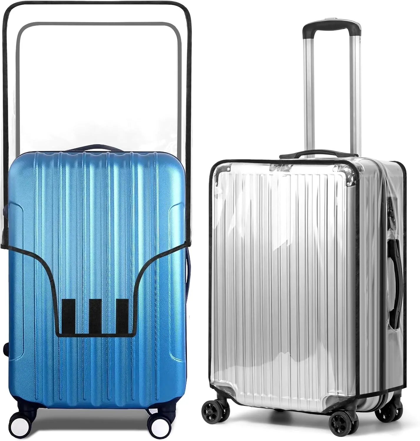 2PCS Suitcase Cover, 20 Inch Clear PVC Luggage Cover Protector for Wheeled Suitcase (20 Inch)