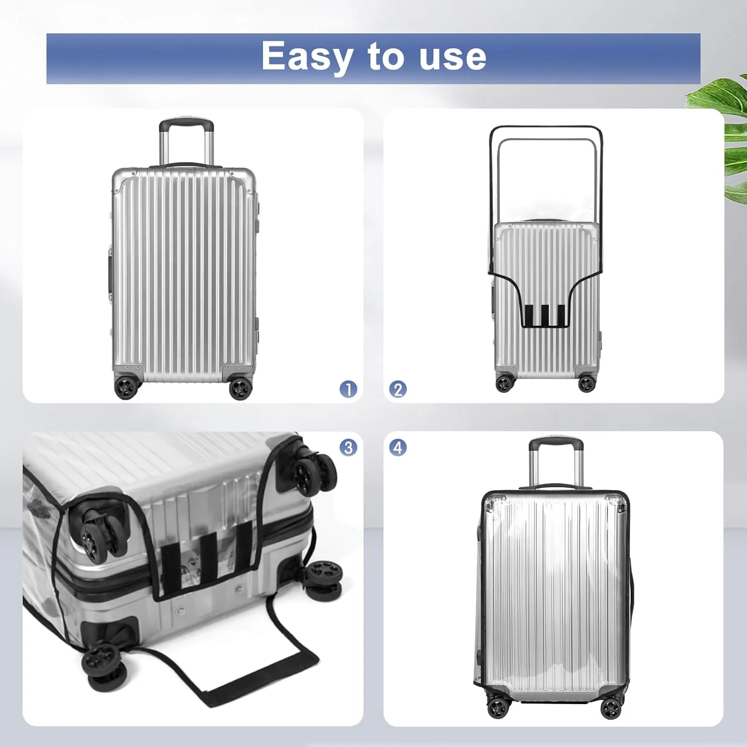 2PCS Suitcase Cover, 20 Inch Clear PVC Luggage Cover Protector for Wheeled Suitcase (20 Inch)