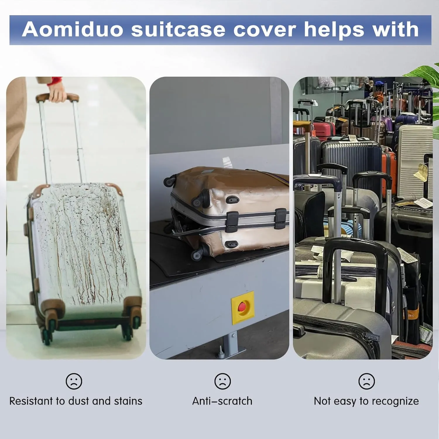 2PCS Suitcase Cover, 20/22/24/26/28/30 Inch Clear PVC Luggage Cover Protector for Wheeled Suitcase (26 Inch)