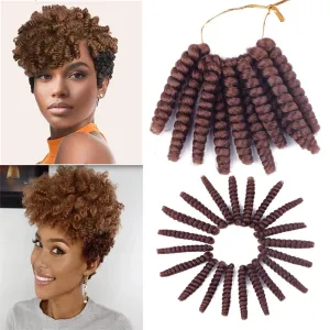 3 Packs Saniay Curl Crochet Braids Short Crochet Braiding Bouncy Twist Spiral Curls Jamaican Twist Hair Extensions 20 Strands/Pack (30, 6 * 10 inch)