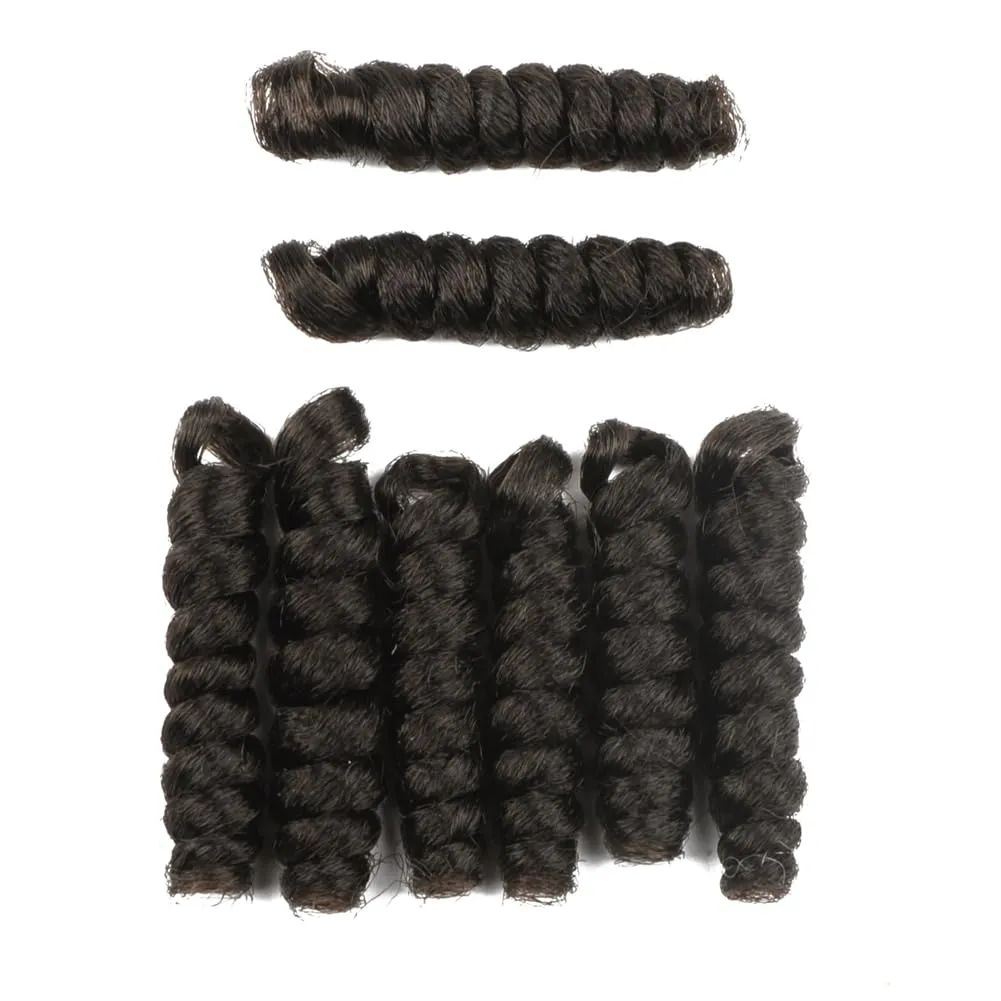 3 Packs Saniay Curl Crochet Braids Short Crochet Braiding Bouncy Twist Spiral Curls Jamaican Twist Hair Extensions 20 Strands/Pack (4, 6 * 10 inch)