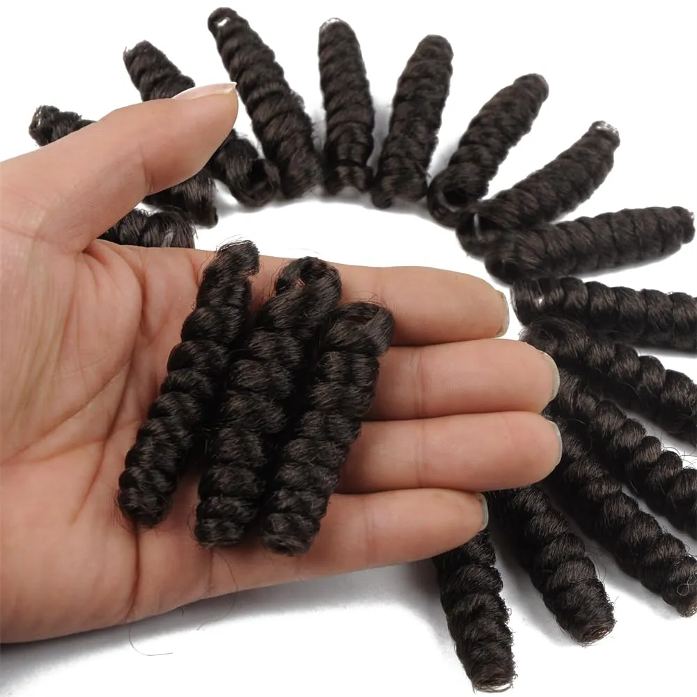 3 Packs Saniay Curl Crochet Braids Short Crochet Braiding Bouncy Twist Spiral Curls Jamaican Twist Hair Extensions 20 Strands/Pack (4, 6 * 10 inch)