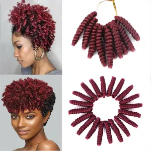 3 Packs Saniay Curl Crochet Braids Short Crochet Braiding Bouncy Twist Spiral Curls Jamaican Twist Hair Extensions 20 Strands/Pack (Bug, 6 * 10 inch)