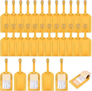 30 Pieces Leather Luggage Tag Women Identifiers Travel Suitcase Tags for Luggage Travel Backpack Bag Wedding Favors Women Men Adults Bulk