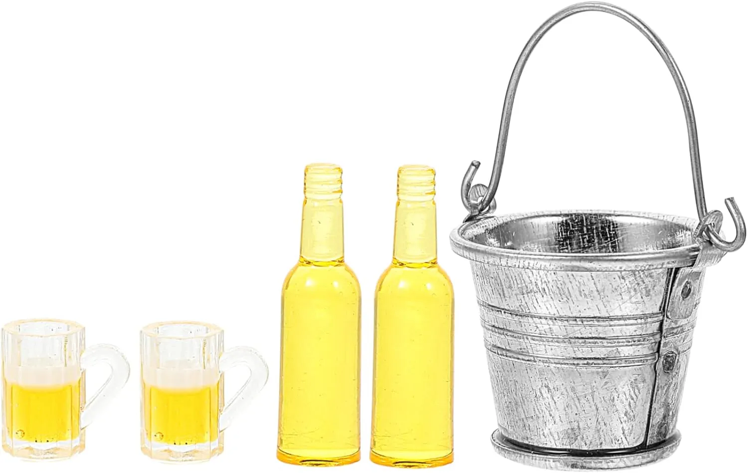 3sets Mini Ice Bucket Model Cute Miniature Scene Decor for Dollhouse for Projects and Mini House Accessories Multi-Purpose Collectibles Toys