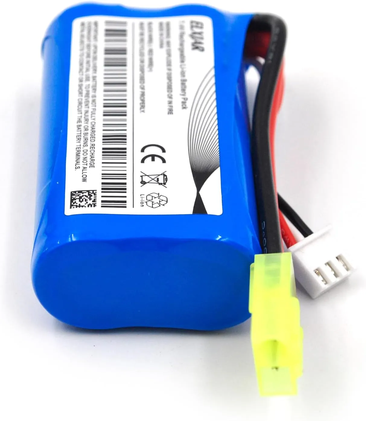 (4-Pack) 7.4V 1500mAh 2S Li-ion Battery with Mini Tamiya Plug and USB Charger for DEERC 302E 9300 9310 300E 1/18 RC Car Truck 9034E 9305E