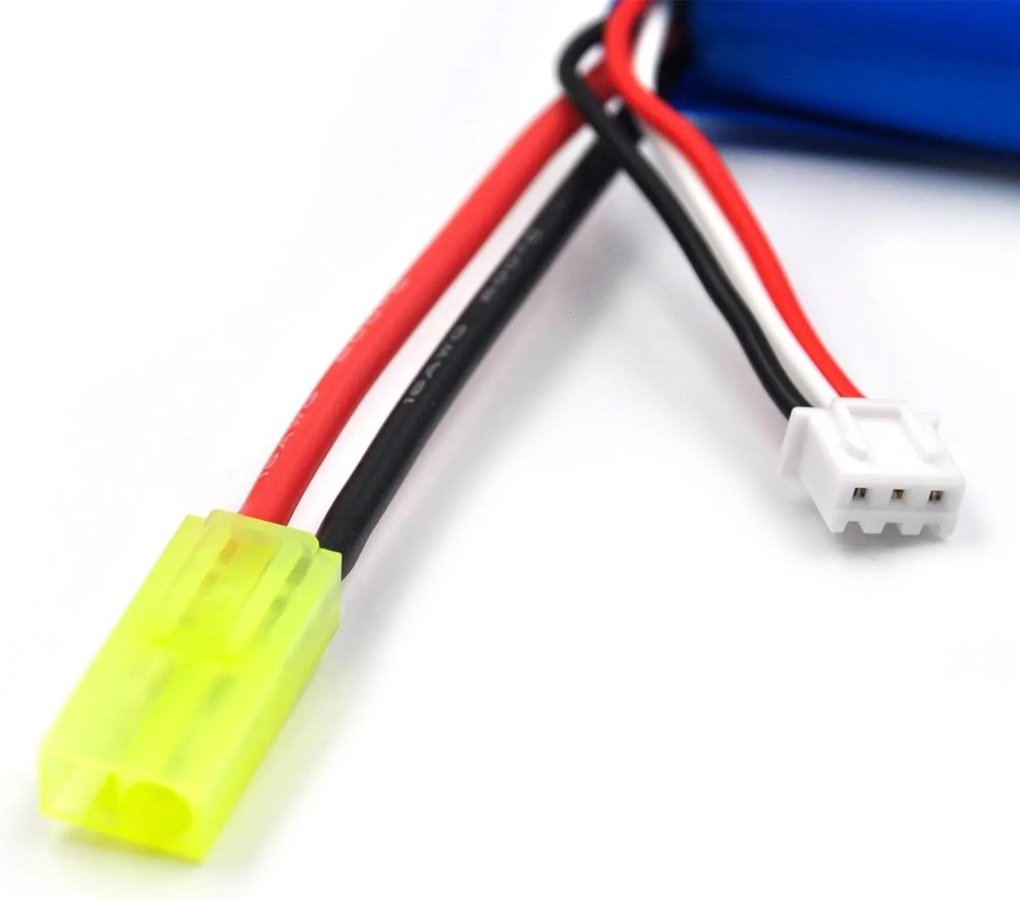 (4-Pack) 7.4V 1500mAh 2S Li-ion Battery with Mini Tamiya Plug and USB Charger for DEERC 302E 9300 9310 300E 1/18 RC Car Truck 9034E 9305E