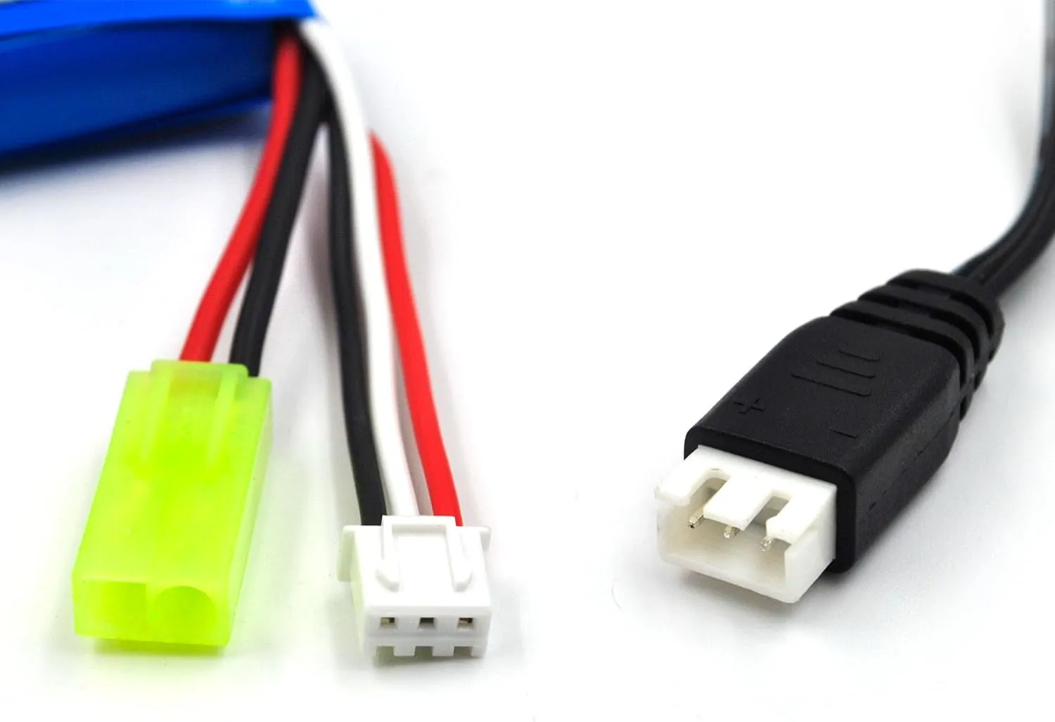 (4-Pack) 7.4V 700mAh Li-ion Battery with Mini Tamiya Plug and 2 USB Charger Cables for 1/18 Scale RC Cars 9310 9300 9301E 9302E 9303E 9305E 9034E PX9300