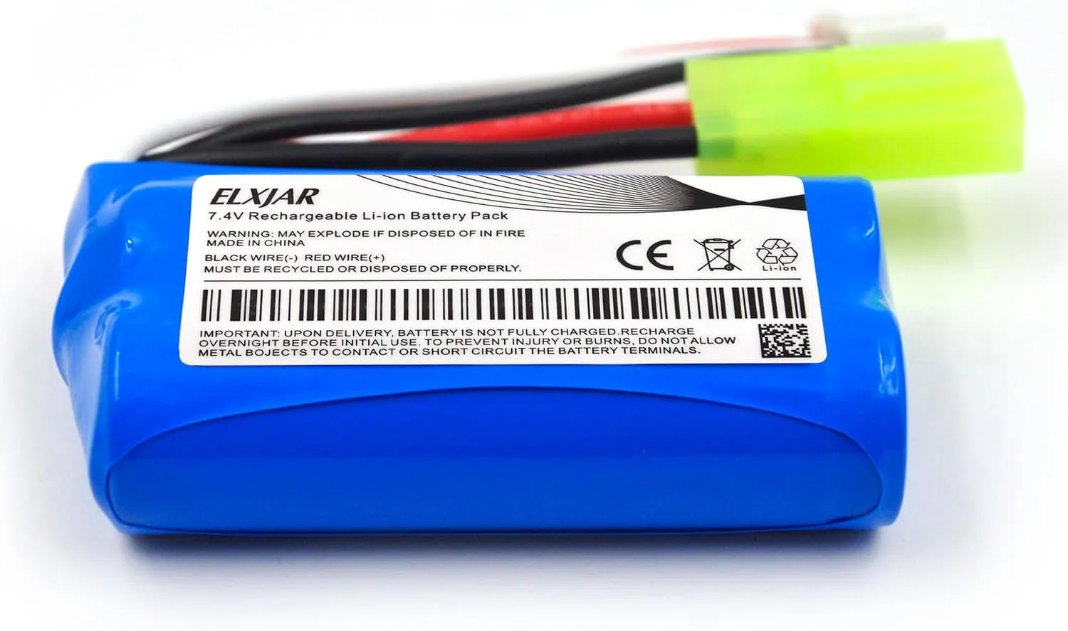 (4-Pack) 7.4V 700mAh Li-ion Battery with Mini Tamiya Plug and 2 USB Charger Cables for 1/18 Scale RC Cars 9310 9300 9301E 9302E 9303E 9305E 9034E PX9300