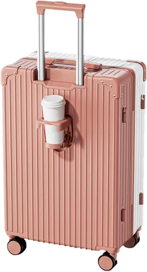 4 Wheel Luggage, Trolley Case With Carry Bag, High Resilience, Riot Proof Zipper, Hard Shell Storage Box, External USB Port (Color : 22 Rack, Size : Rose White)