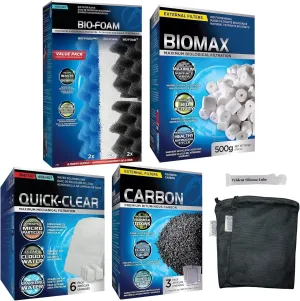 406/407 Filiter Media Canister Filter Maintenance & Replacement Filter Media Kit, including Trident Nova media bags (Quick Clear/Water Polishing Pads, BioFoam Value, Carbon, Biomax Media)