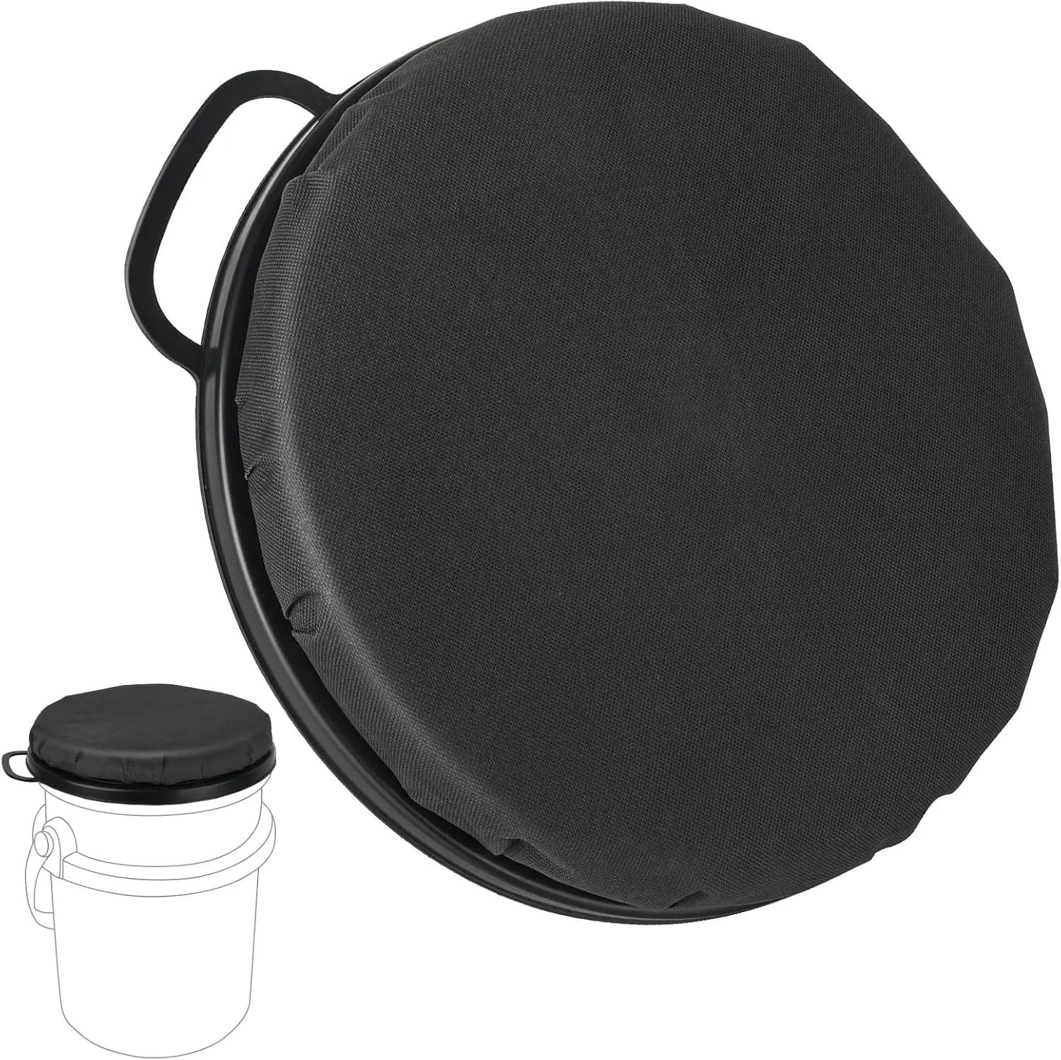 5 Gallon Bucket Seat for Yeti Bucket Only, Swivel Bucket Lid with Padded Top for Cozy Sitting, Bucket Seat Cushion for Outdoor Fishing,Hunting,Gardening,Camping,Car Washing, Baseball Training