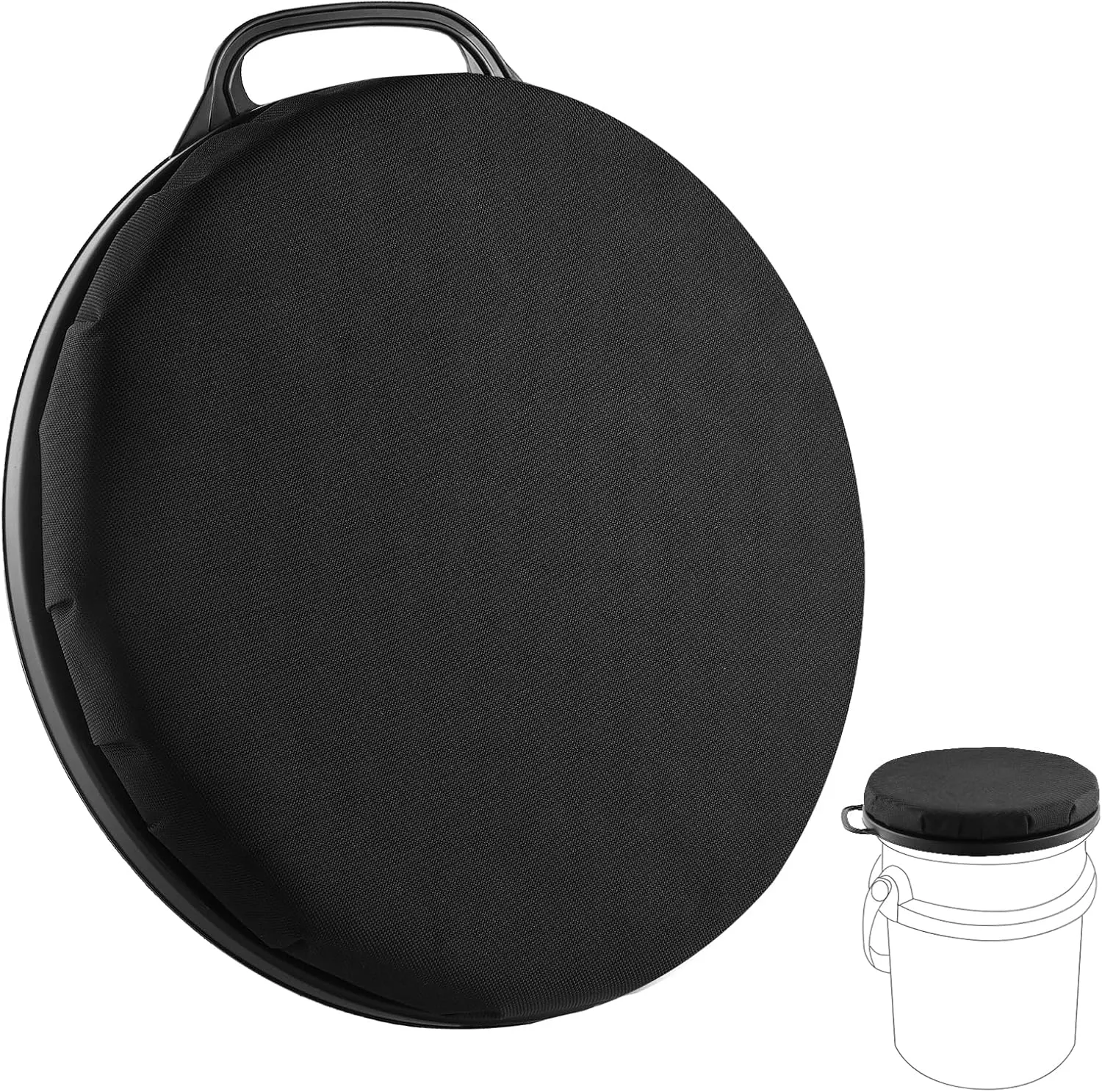 5 Gallon Bucket Seat for Yeti Only, 360 Degree Swivel Load Out Bucket Seat, 5 Gal Foam Cushion Bucket Seat Lid with Padded Top for Hunting Fishing Camping Outdoor