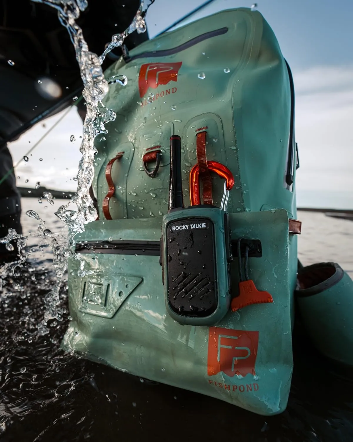 5 Watt Radio with Climbing Rated Carabiner Attachment - GMRS Radio with IP67 Waterproofing, Long Range Walkie Talkie, NOAA Weather Alerts, 5 Day Battery Life, 1 Pack