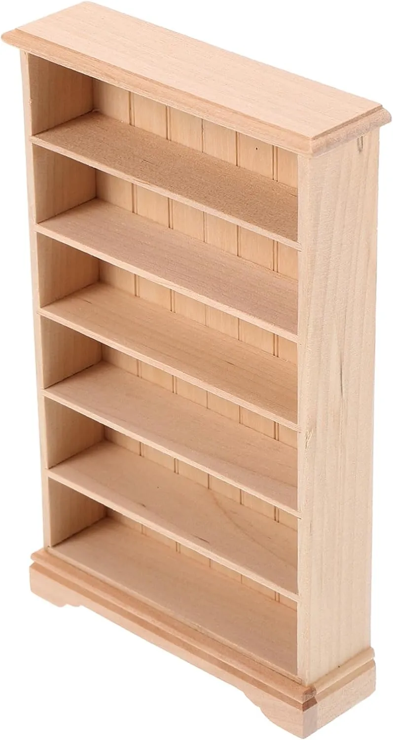 5pcs Miniature Dollhouse Bookshelf DIY Storage Shelf for Scale House Decor Inspires Creativity with Natural Texture Design Present