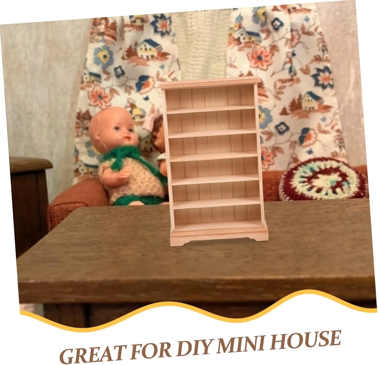 5pcs Miniature Dollhouse Bookshelf DIY Storage Shelf for Scale House Decor Inspires Creativity with Natural Texture Design Present