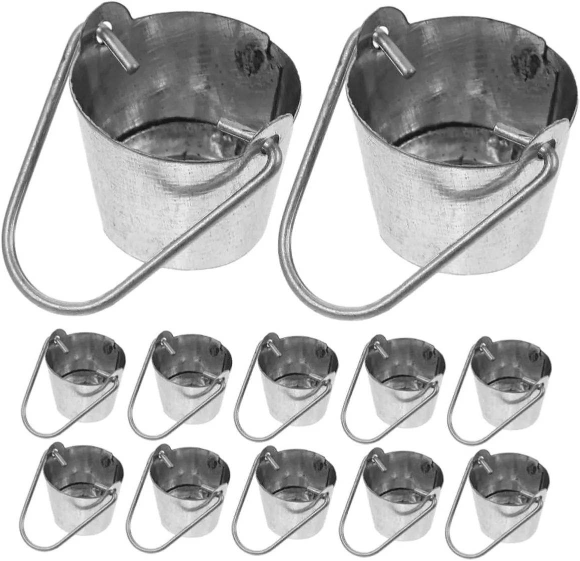 60pcs Miniature Iron Bucket Model for Dollhouse Decoration Realistic Miniature Buckets for Garden Landscape Educational Toy Inspires Creativity and Imagination