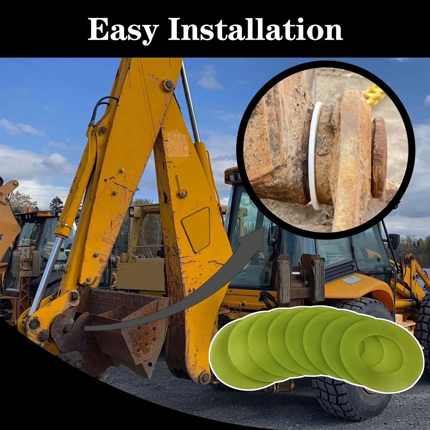 8 x 35mm Bucket Pin Shim Kit for Excavator and Skid Steer 2mm Thickness Fit for Cat Bobcat Kubota Komatsu Takeuchi